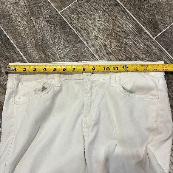 7 for all Mankind Y2K Low Rise Jeans Women's Size 32 x 29 White Stretch Slim - Picture 8 of 11